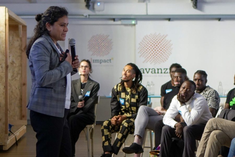 Eliana P&eacute;rez al Demo Day di Conecta Migrants & Refugees